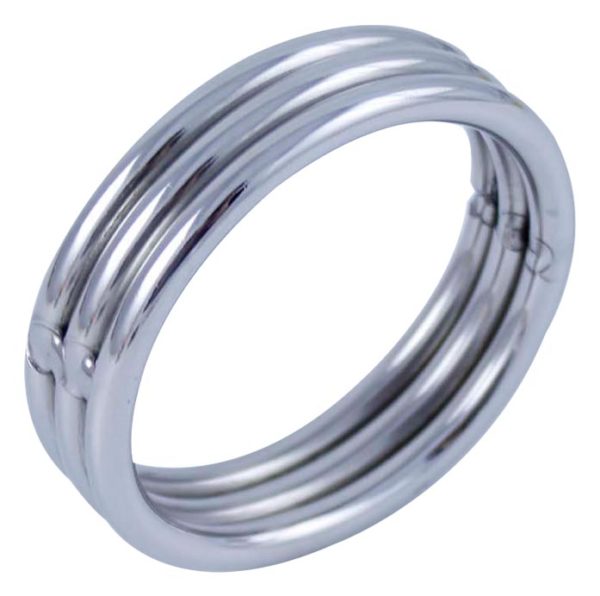 Mr. Triplet 50 | Stainless Steel Cock Ring - Thickness 5 mm. Heigth 15 mm. Ø 50 mm.